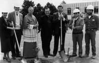 Breaking ground for Lanigan Gym 1986