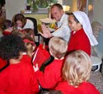 Preschoolers visit Principal Peters
