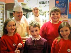 Students thank local businesses for their support.