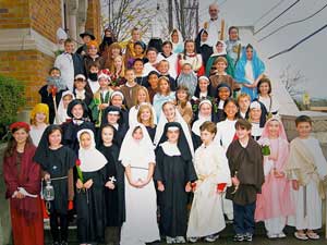 4th Graders wear their favorite saints costumes on All Saints' Day 2008.